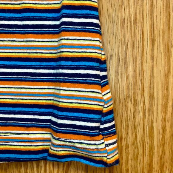 Guess Y2k Blue Orange Striped Cropped Tee Shirt Youth XLarge Womens Small/Medium - Picture 8 of 16